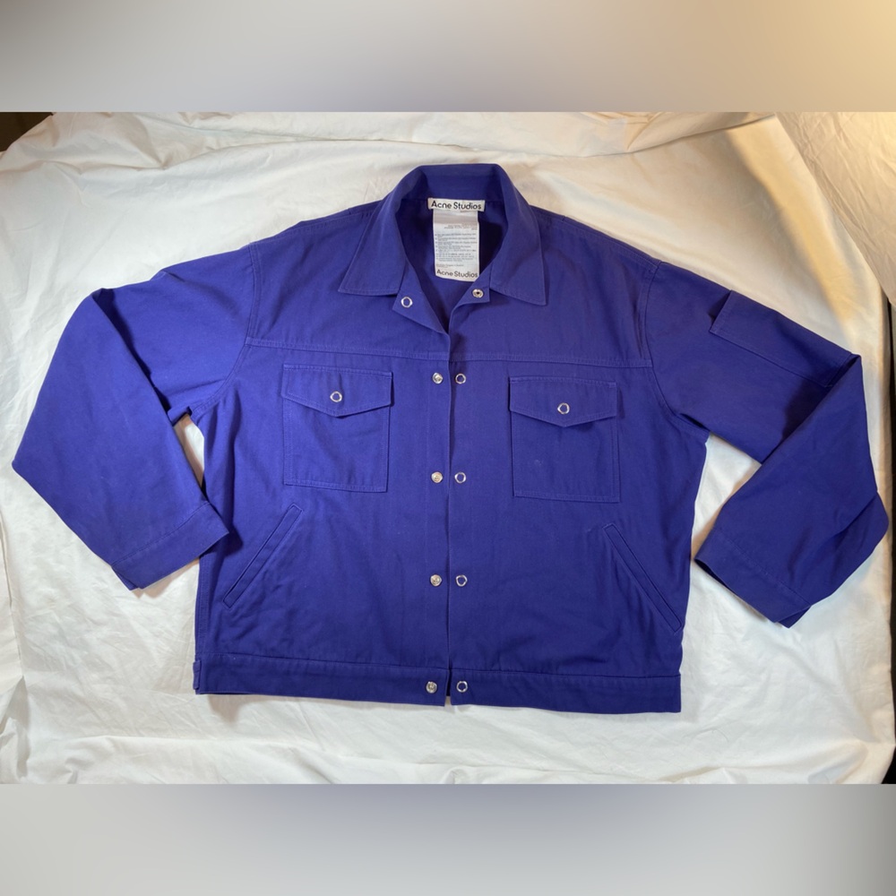 Acne Studios Purple‎ Denim Jean Jacket Oversized Size 50